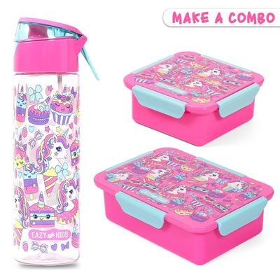 Eazy Kids Lunch Box, Unicorn Desert - Pink, 650ml