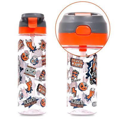 Eazy Kids Lunch Box and Tritan Water Bottle w / Spray, Dinosaur - Grey, 750ml