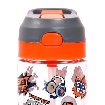 Eazy Kids Lunch Box and Tritan Water Bottle w / Spray, Dinosaur - Grey, 750ml