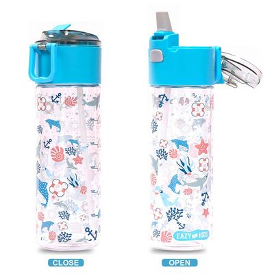 Eazy Kids Lunch Box and Tritan Water Bottle w / Snack Box, Shark - Blue, 450ml