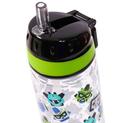Eazy Kids Lunch Box and Tritan Water Bottle w/ Carry handle, Gen Z - Black, 650ml