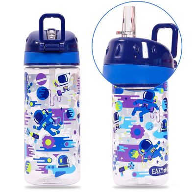 Eazy Kids Lunch Box and Tritan Water Bottle w / Carry handle, Astronauts - Blue, 420ml