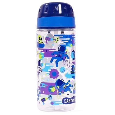 Eazy Kids Lunch Box and Tritan Water Bottle w / Carry handle, Astronauts - Blue, 420ml