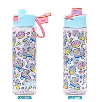 Eazy Kids Lunch Box and Tritan Water Bottle w / Flip Lid, Gen Z Skater - Blue, 750ml