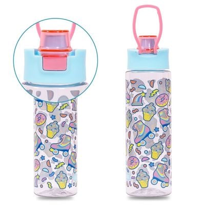 Eazy Kids Lunch Box and Tritan Water Bottle w / Flip Lid, Gen Z Skater - Blue, 750ml