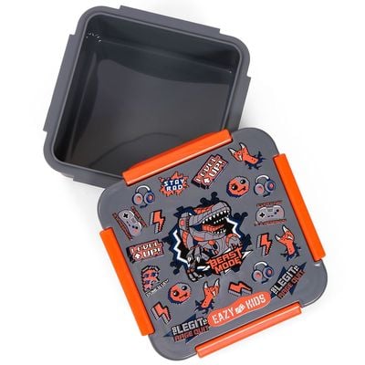 Eazy Kids Lunch Box Set, Dinosaur - Grey