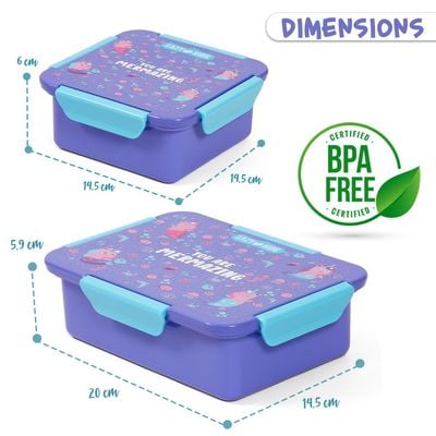 Eazy Kids Lunch Box Set, Mermaid - Purple