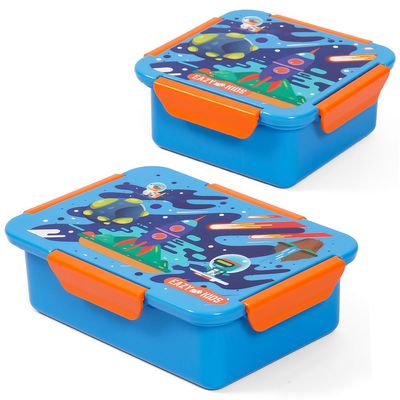 Eazy Kids Lunch Box Set, Space - Blue