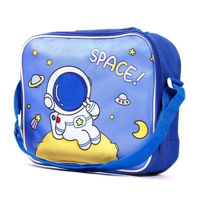 Eazy Kids Lunch Box and Water Bottle With Bag - Space Blue