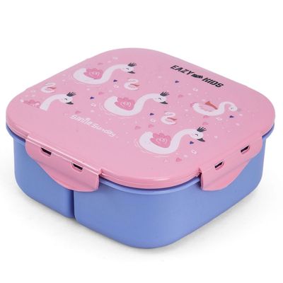 Eazy Kids Square Bento Lunch Box - Flamingo Pink 