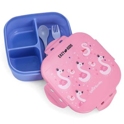 Eazy Kids Square Bento Lunch Box - Flamingo Pink 