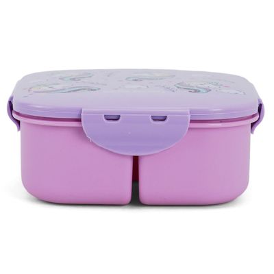 Eazy Kids Square Bento Lunch Box - Unicorn Purple