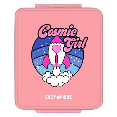 Eazy Kids Jumbo Bento Lunch Box w / t Insulated Jar - Cosmic Girl Pink