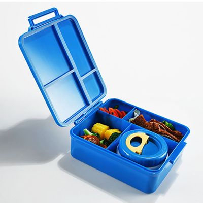 Eazy Kids Jumbo Bento Lunch Box w / t Insulated Jar - Space Expedition Blue