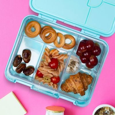 Eazy Kids 6 & 4 Convertible Bento Lunch Box wt Sandwich Cutter Set - Unicorn Green