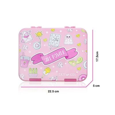 Eazy Kids 5 & 4 Convertible Bento Lunch Box wt Sandwich Cutter Set - Girl Power