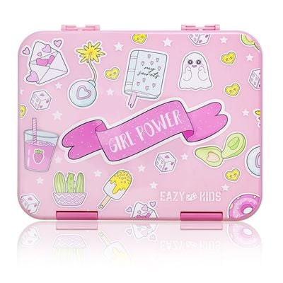 Eazy Kids 5 & 4 Convertible Bento Lunch Box wt Sandwich Cutter Set - Girl Power