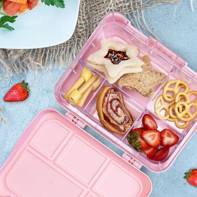 Eazy Kids 5 & 4 Convertible Bento Lunch Box wt Sandwich Cutter Set - Girl Power