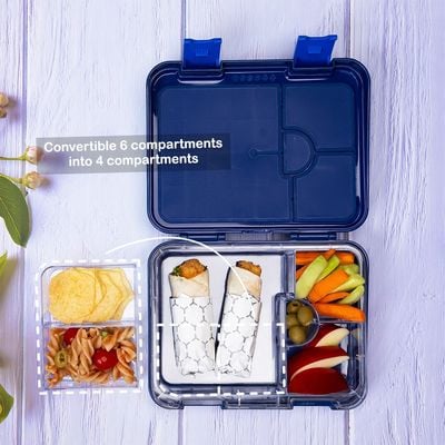 Eazy Kids 5 & 4 Convertible Bento Lunch Box wt Sandwich Cutter Set - Eat Sleep Game