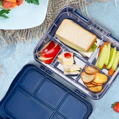 Eazy Kids 5 & 4 Convertible Bento Lunch Box wt Sandwich Cutter Set - Expedition Space