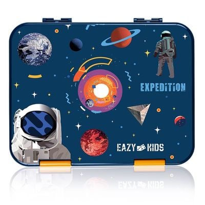 Eazy Kids 5 & 4 Convertible Bento Lunch Box wt Sandwich Cutter Set - Expedition Space