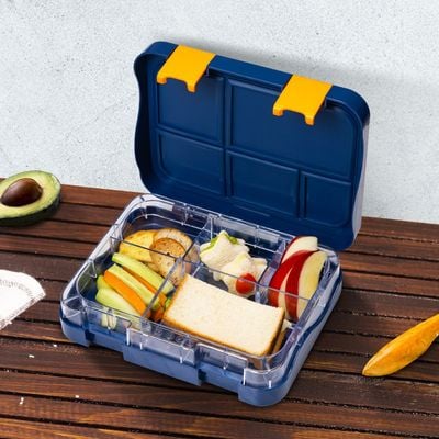 Eazy Kids 5 & 4 Convertible Bento Lunch Box wt Sandwich Cutter Set - Expedition Space