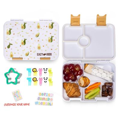 Eazy Kids 6 & 4 Convertible Bento Lunch Box wt Sandwich Cutter Set - Avocado