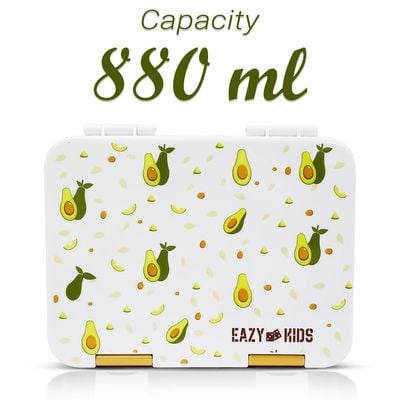 Eazy Kids 6 & 4 Convertible Bento Lunch Box wt Sandwich Cutter Set - Avocado