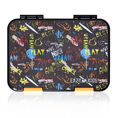 Eazy Kids 6 & 4 Convertible Bento Lunch Box wt Sandwich Cutter Set - Dino Bro