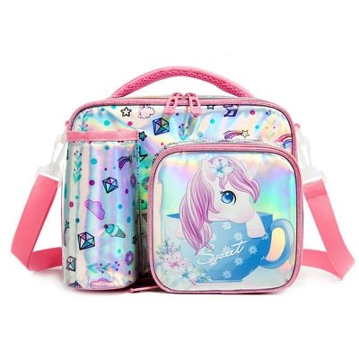 Eazy Kids - Bottle / Lunch Bag - Unicorn Chrome Pink