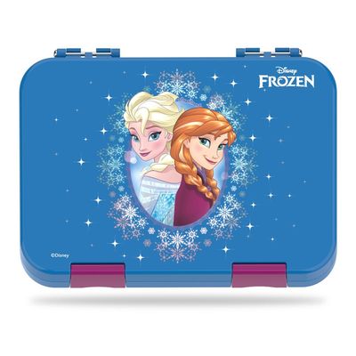 Disney Frozen Elsa Anna 6 / 4 Compartment Convertible Bento Tritan Lunch Box - Blue