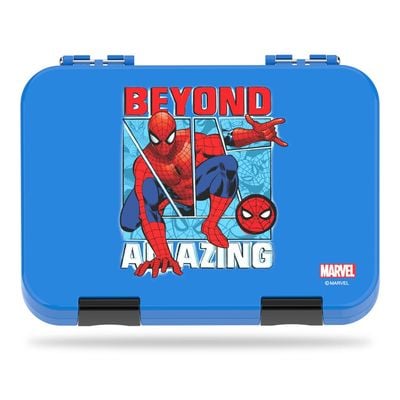 Marvel Beyond Amazing Spider Man 6 / 4 Compartment Convertible Bento Tritan Lunch Box - Blue