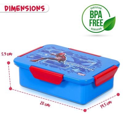 Marvel Spider - Man 1 / 2 / 3 / 4 Compartment Convertible Bento Lunch Box - Blue