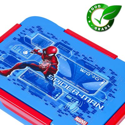 Marvel Spider - Man 1 / 2 / 3 / 4 Compartment Convertible Bento Lunch Box - Blue