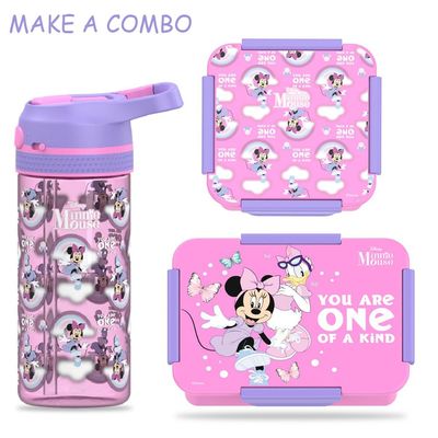 Disney Minnie Mouse 1 / 2 / 3/ 4 Compartment Convertible Bento Lunch Box - Pink