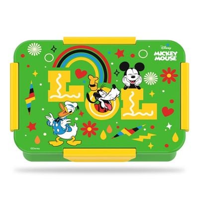 Disney LOL Mickey Mouse 1 / 2 / 3 / 4 Compartment Convertible Bento Lunch Box - Green