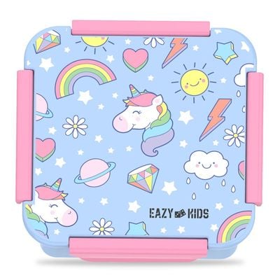 Eazy Kids Unicorn Snack / Lunch Box - Pink