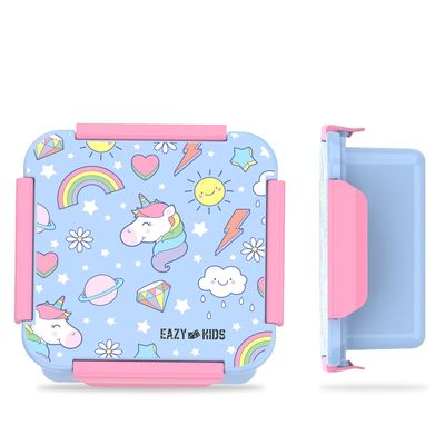 Eazy Kids Unicorn Snack / Lunch Box - Pink