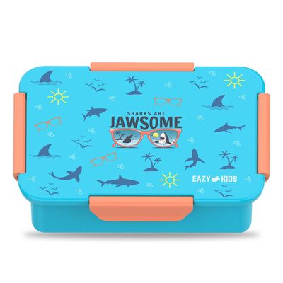 Eazy Kids Jawsome Shark 1 / 2 / 3 / 4 Compartment Convertible Bento Lunch Box - Pink