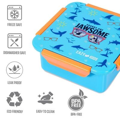 Eazy Kids Jawsome Shark Snack / Lunch Box - Blue