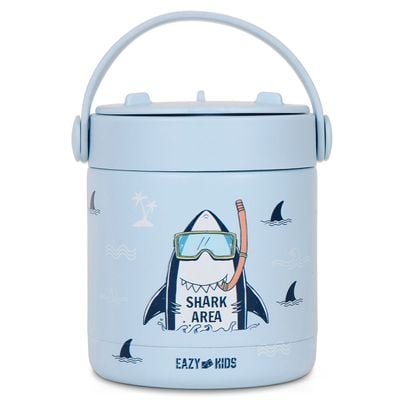 Eazy Kids Super Shark Stainless Steel Insulated Food Jar - Blue(350ml)