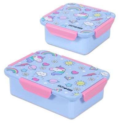 Eazy Kids Lunch Box Set Unicorn - Blue