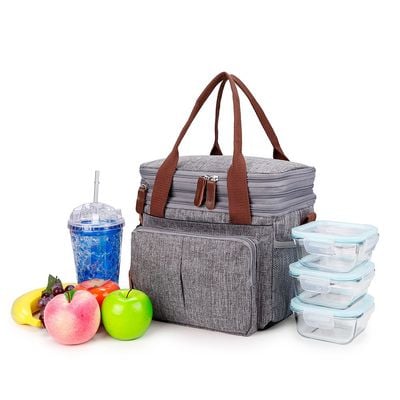 Little Story Insulated Lunch / Bottle Bag - Grey