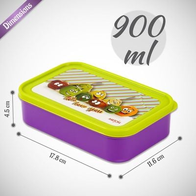 Milton School Time Lunch Box - Purple