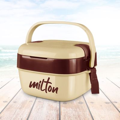 Milton Cubic Small Inner Stainless Steel Lunch Box, 800 ml, Ivory