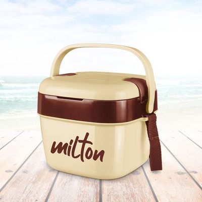 Milton Cubic Small Inner Stainless Steel Lunch Box, 1100 ml, Ivory