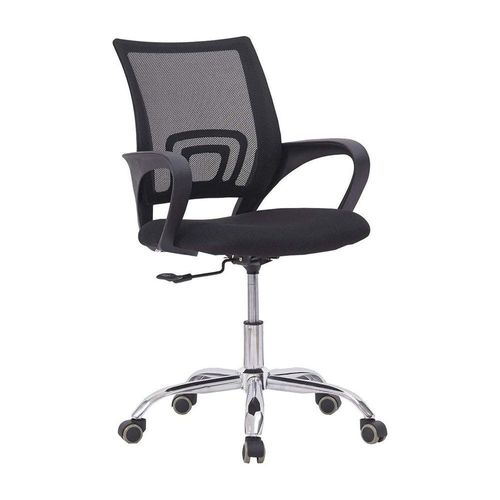 Mahmayi Sleekline 69001 Lowback Chair - Ergonomic Black Mesh Office Chair for Comfortable Seating - Contemporary Design - Ideal for Home or Office Use