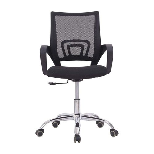 Mahmayi Sleekline 69001 Lowback Chair - Ergonomic Black Mesh Office Chair for Comfortable Seating - Contemporary Design - Ideal for Home or Office Use