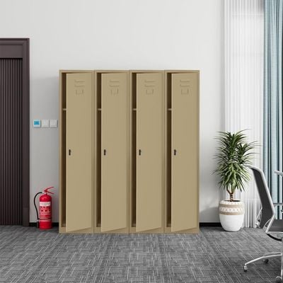 Victory Steel Japan Compartment Storage Steel Locker Filing Cabinet (Single Door, Beige)