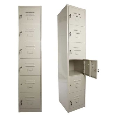 Victory Steel Japan Compartment Storage Steel Locker Filing Cabinet (Six Doors, Beige)